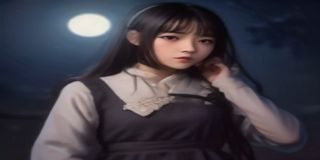 夜勤病栋女主角护士形象，穿着白色护士服站在昏暗走廊中，表情凝重，眼神中透出恐惧与坚定