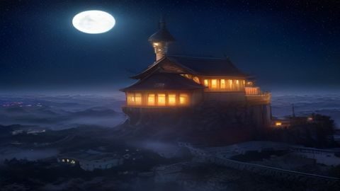夜勤病栋深夜病房场景截图，昏黄走廊尽头站着一名护士剪影，紫色幽光从病房门缝渗出，画面极具压迫感与惊悚氛围